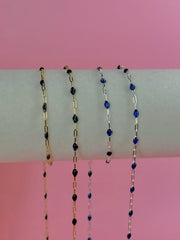 Sunburst Enamel Chain - Navy-SQ3220001