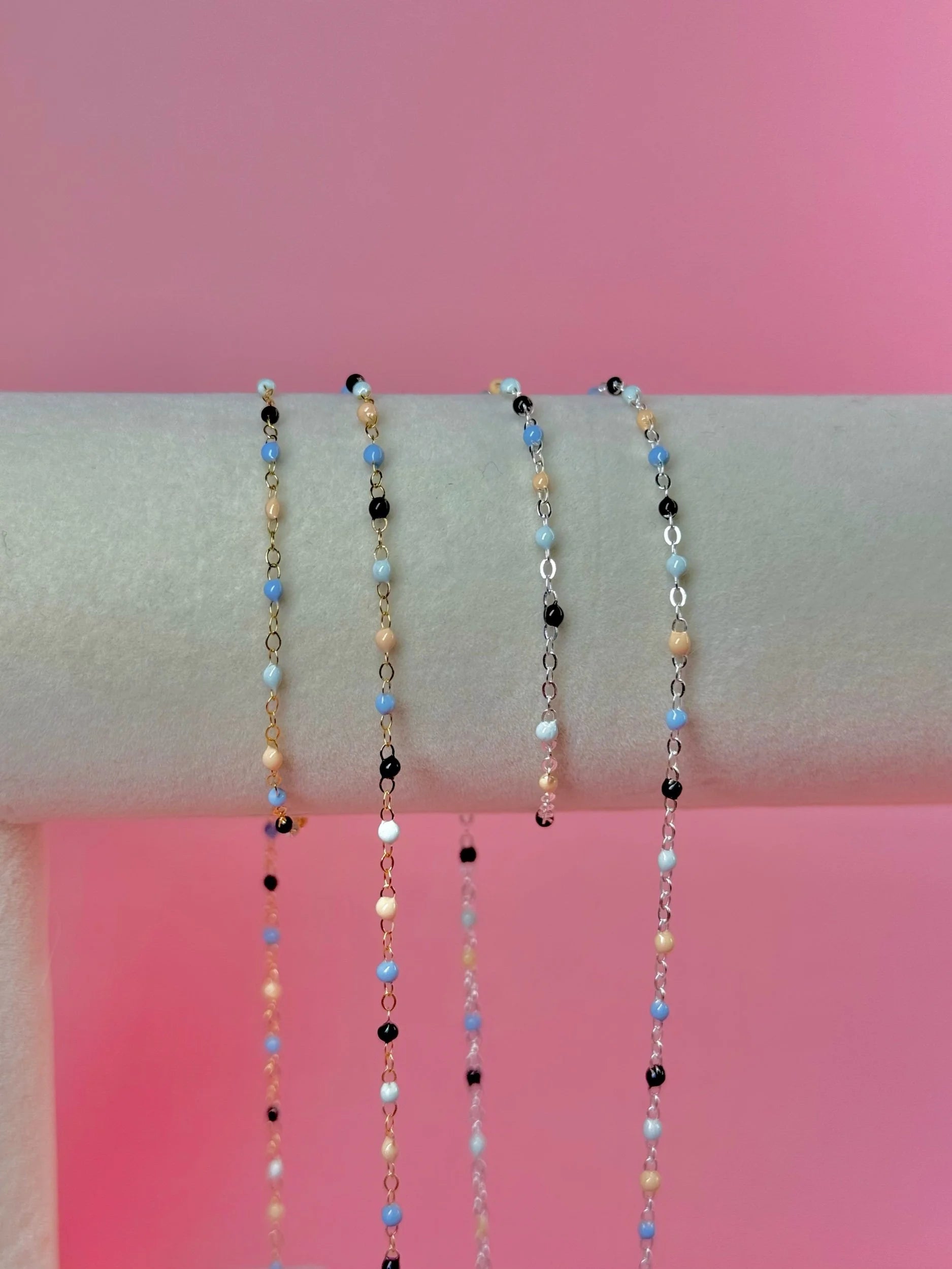 Enamel Cable Chain - Neutral Blues-SQ1073071