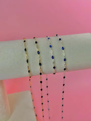 Sunburst Enamel Chain - Navy-SQ3220001