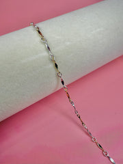 Mixed Metal Twisted Bar Chain