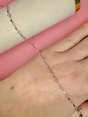 Mixed Metal Twisted Bar Chain