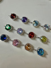 7.6mm Birthstone Connectors