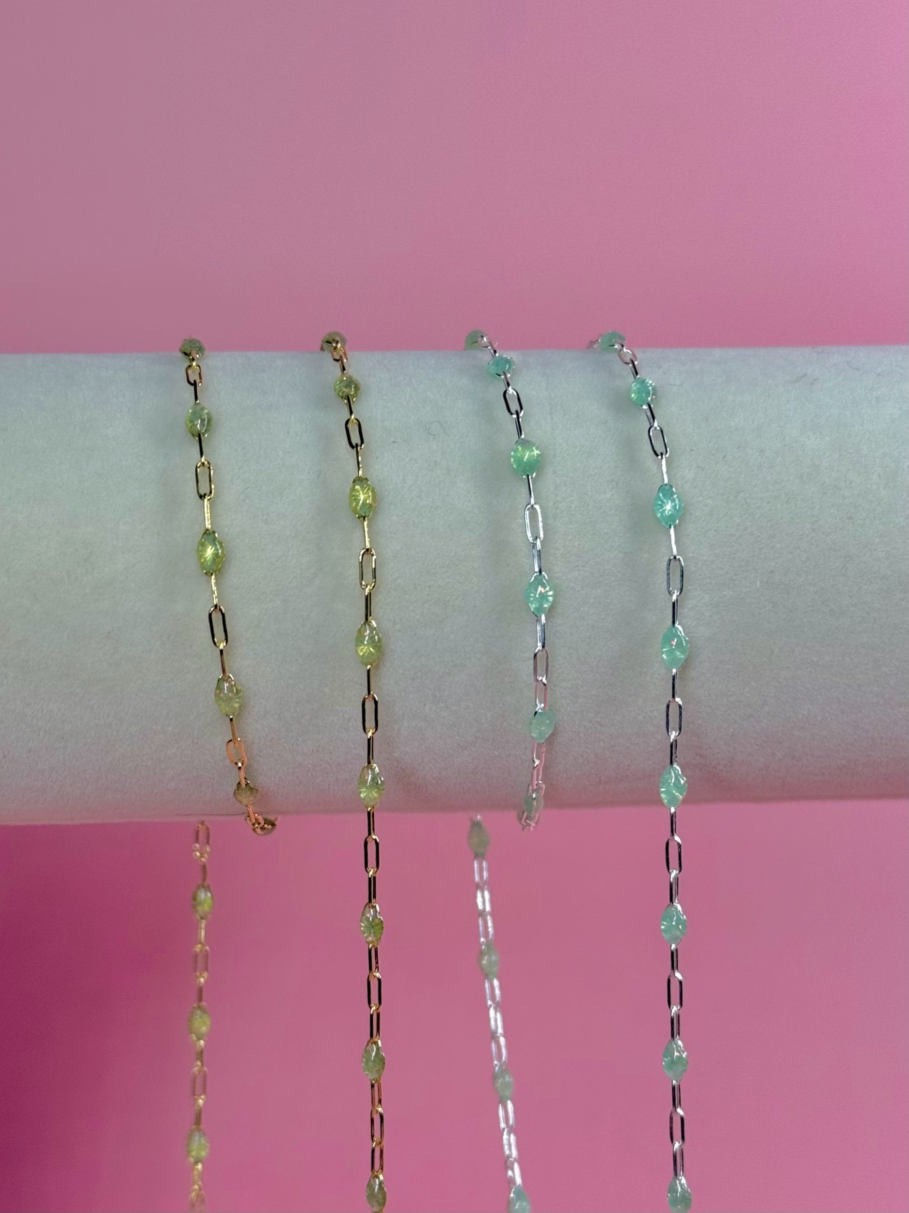 Sunburst Enamel Chain - Lime-SQ9699342
