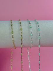 Sunburst Enamel Chain - Lime-SQ9699342