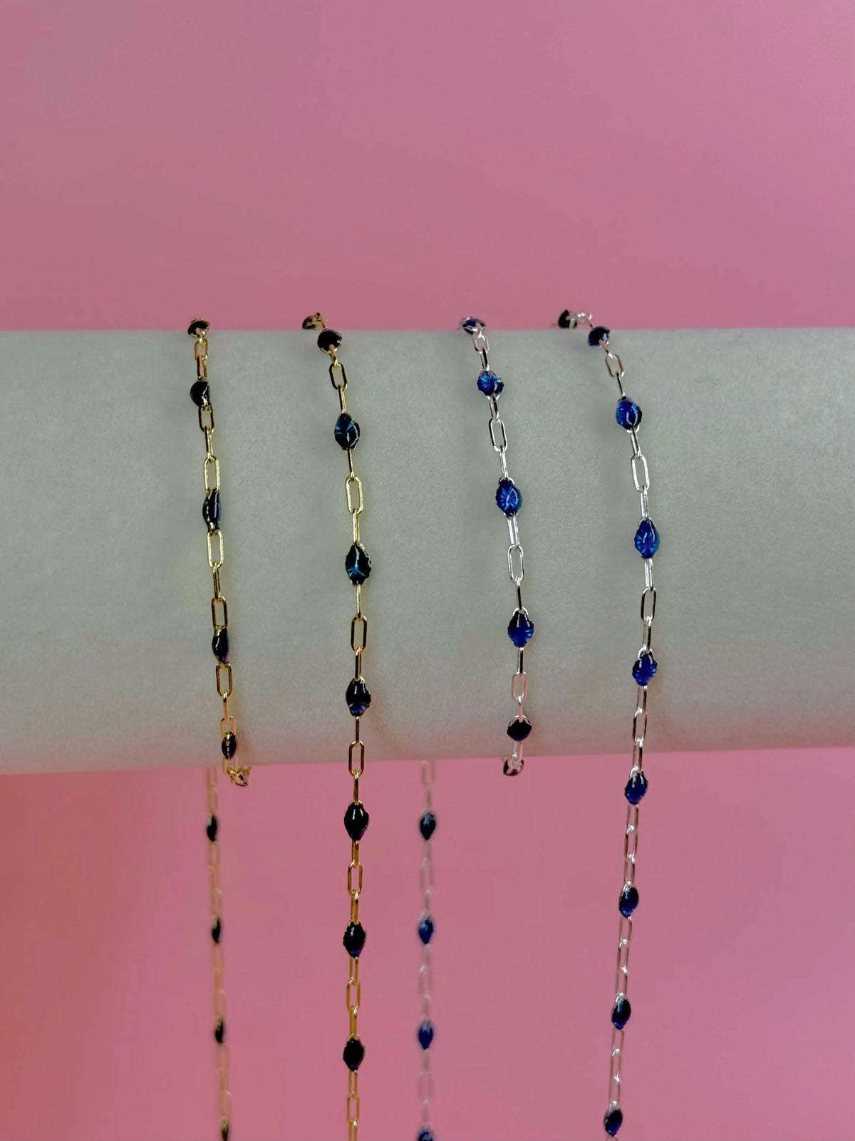 Sunburst Enamel Chain - Navy-SQ3220001