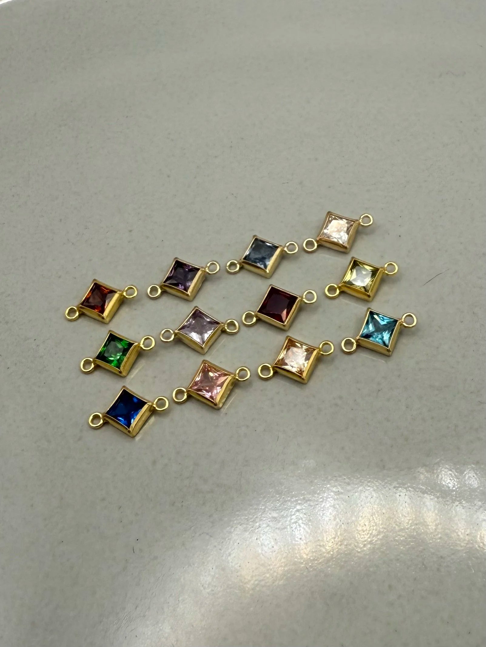 Diamond Shape Birthstone Connectors-SQ3310547