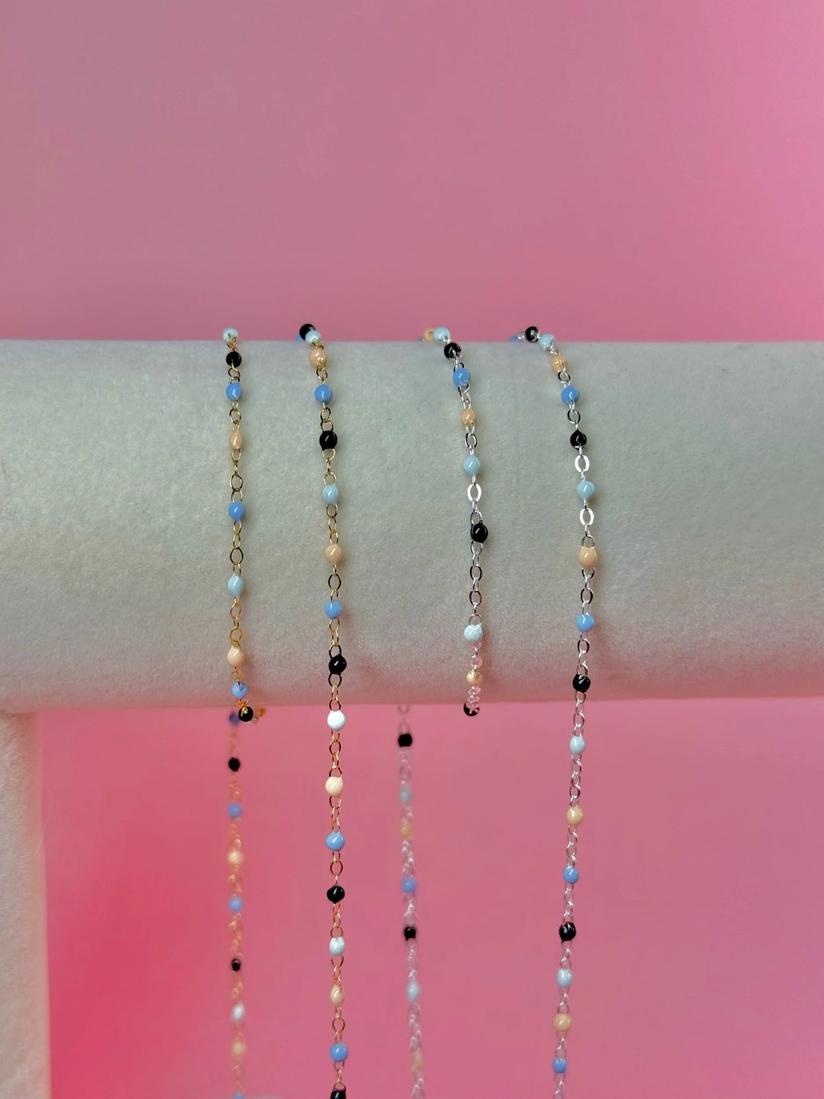 Enamel Cable Chain - Neutral Blues-SQ1073071