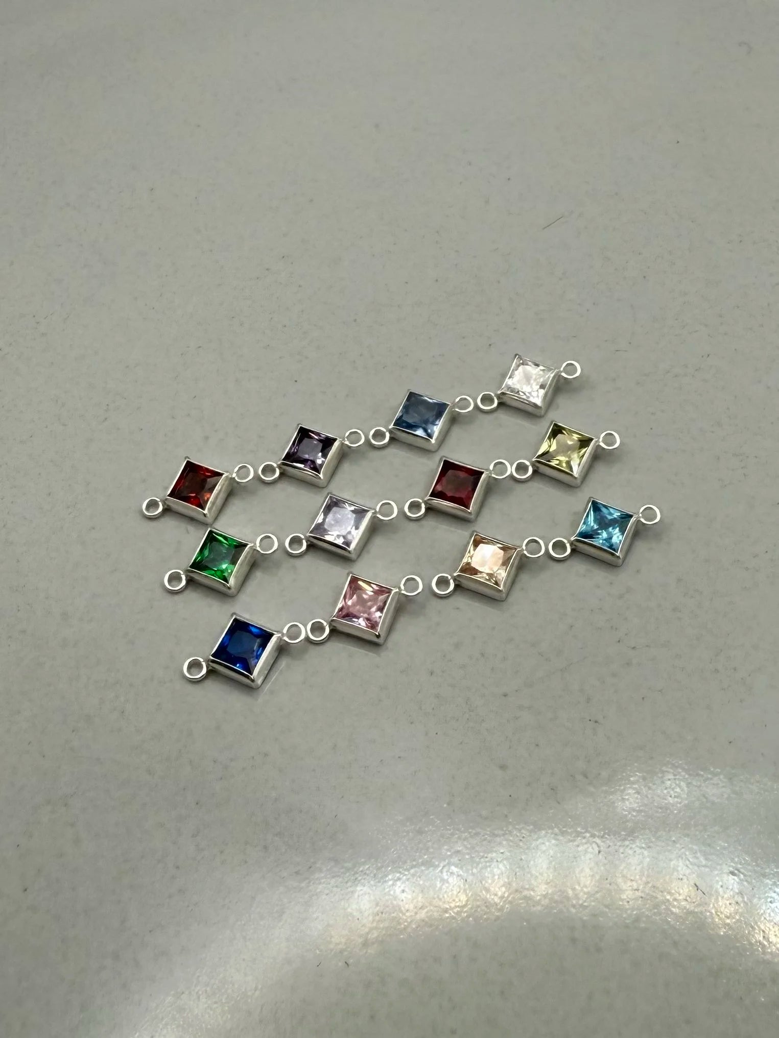 Diamond Shape Birthstone Connectors-SQ3310547