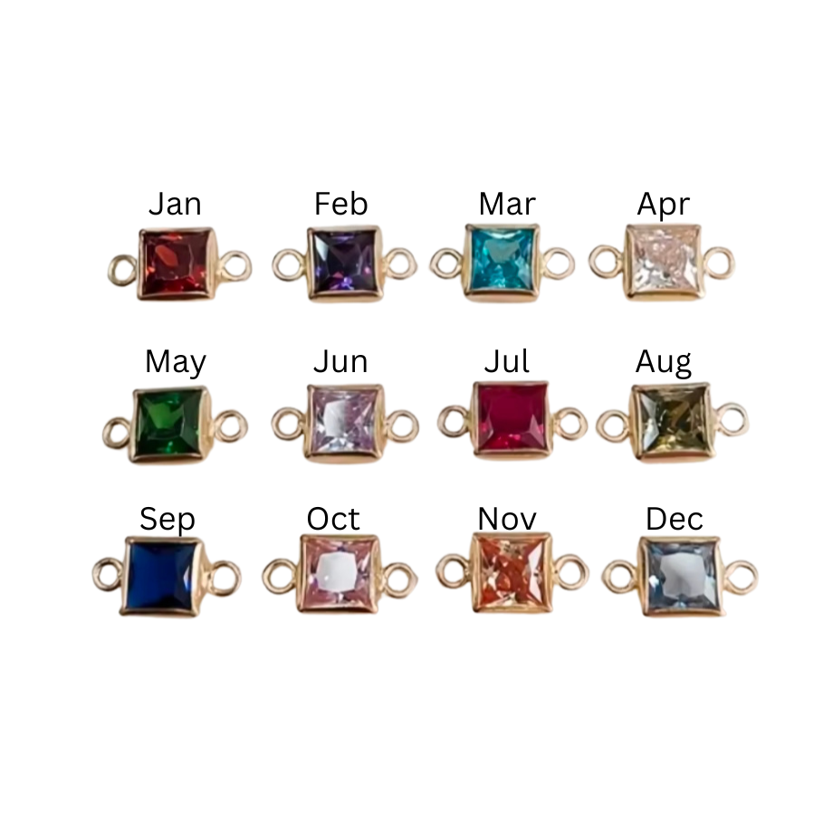 Square Birthstone Connectors-SQ6280768