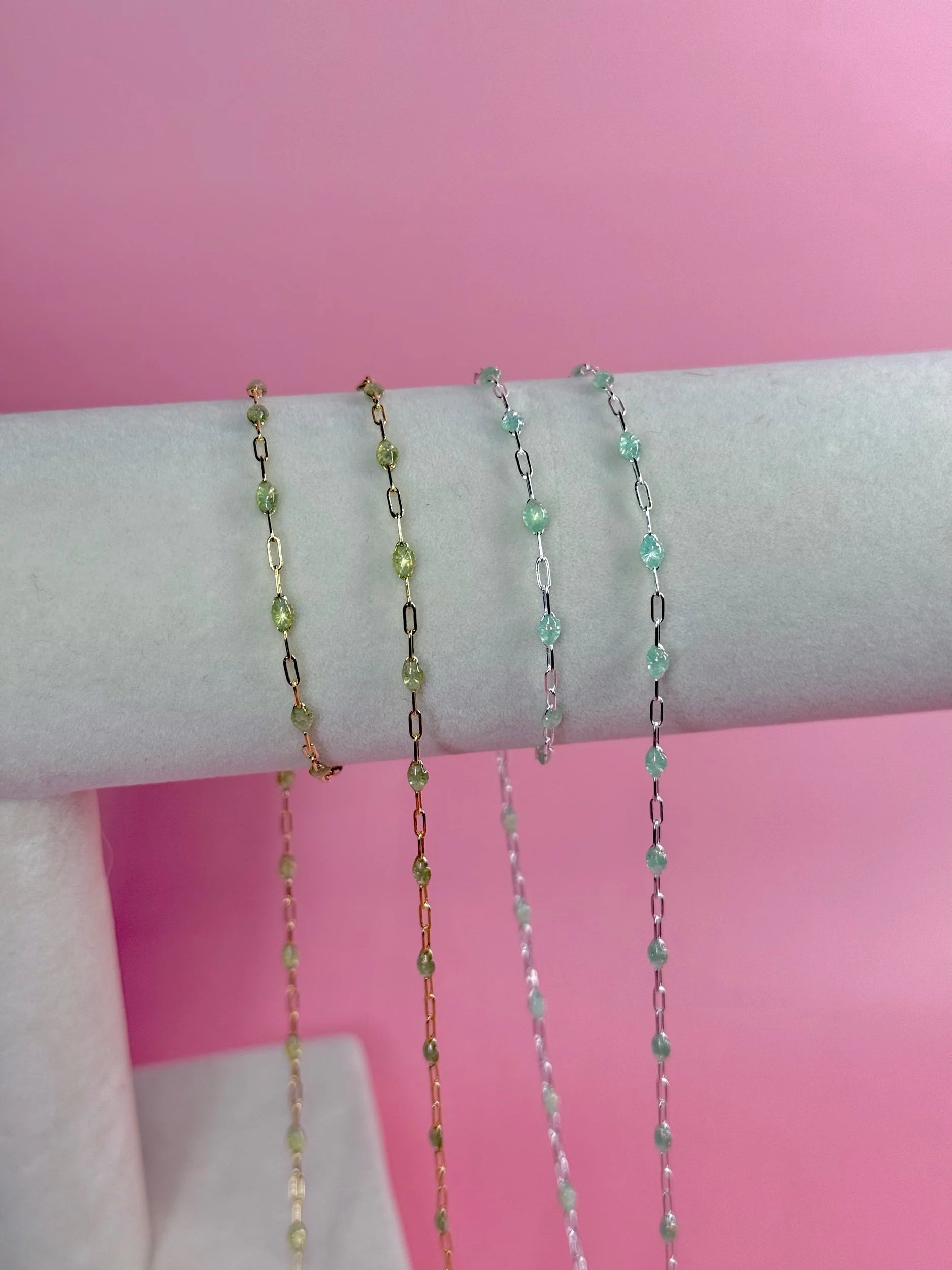 Sunburst Enamel Chain - Lime-SQ9699342