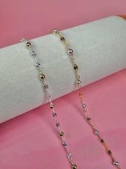 Mixed Metal Satellite Sunburst Chain