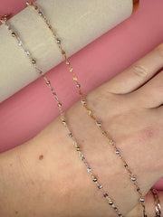 Mixed Metal Satellite Sunburst Chain