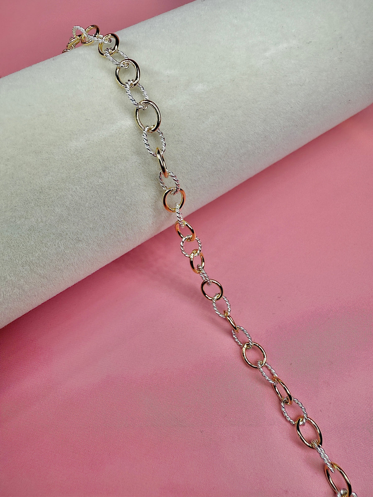 Mixed Metal Chunky Round Cable Chain