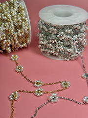 Stainless Steel Pearl Daisy Chain
