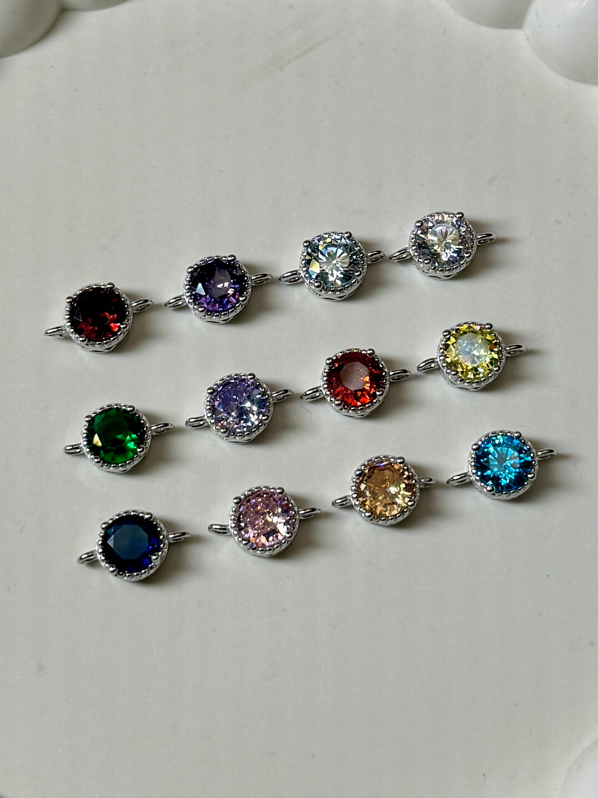 7.6mm Birthstone Connectors