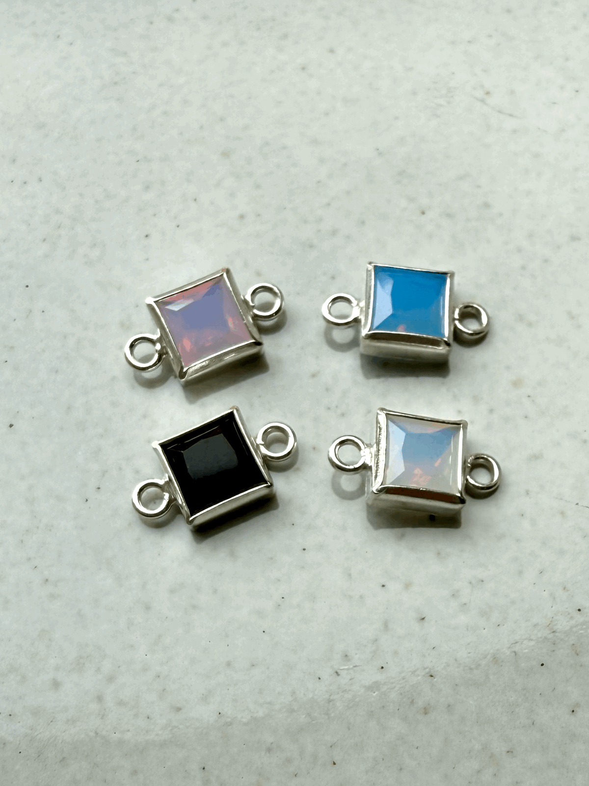 Sterling Silver Square Connectors-SQ9976243