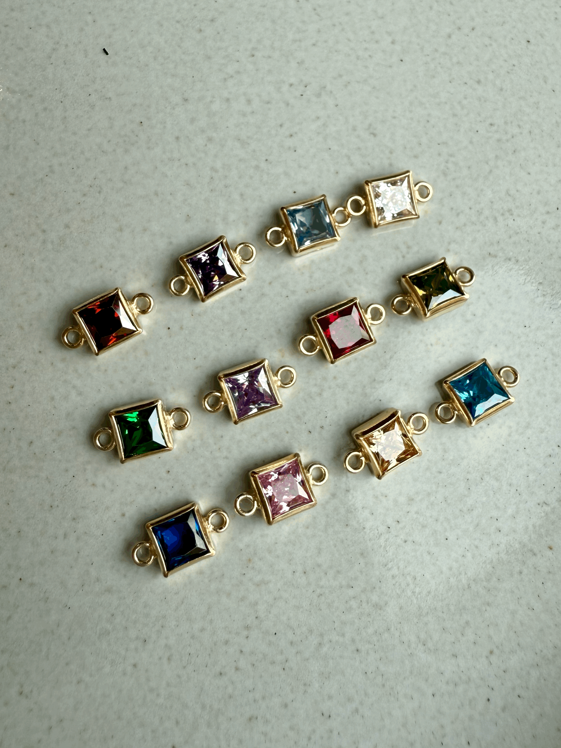 Square Birthstone Connectors-SQ6280768